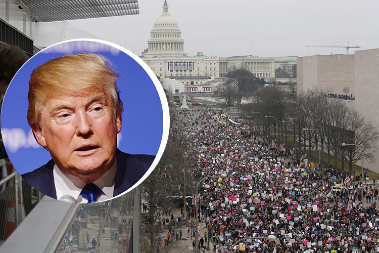 Millones marchan contra Donald Trump