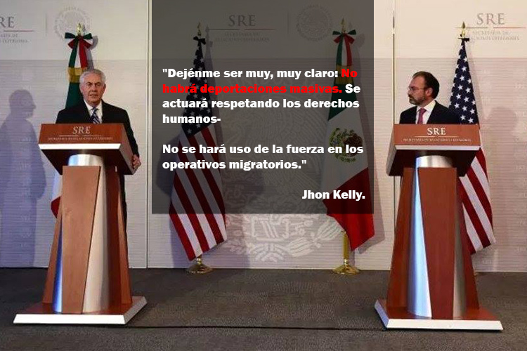 "No habrá deportaciones masivas": John Kelly en México