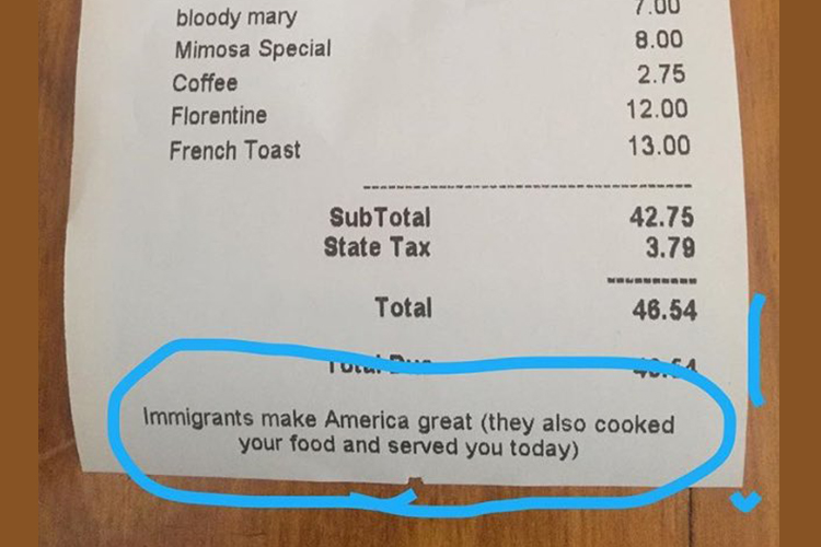 El mensaje de un chef para sus clientes: “Migrantes hacen grande a Estados Unidos”