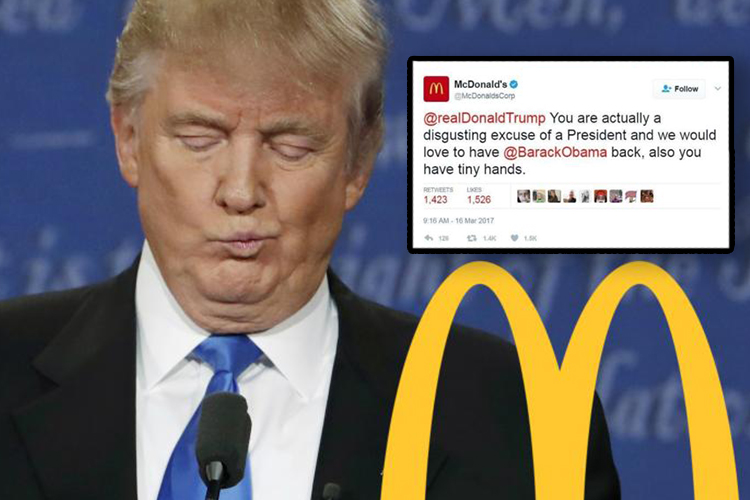 McDonald’s llama a Trump “presidente repugnante