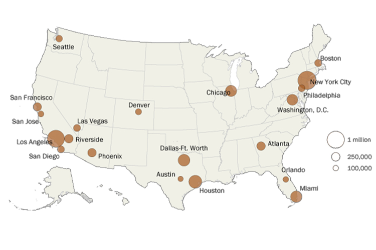 Estas son las ciudades con más inmigrantes indocumentados en Estados Unidos