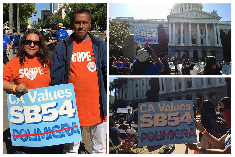 Activistas exigen la aprobación de la Ley SB54 en el Día del Inmigrante en California
