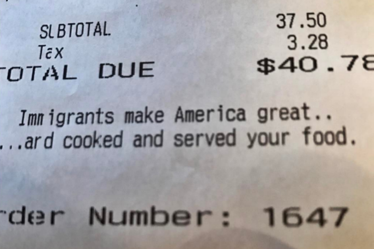 “Los inmigrantes hacen grande a Estados Unidos…y cocinan y sirven tu comida”