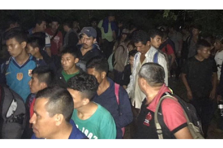 Abandonan a 147 migrantes centroamericanos en un camión en Veracruz