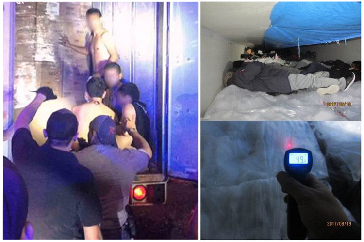 Rescatan a 60 migrantes dentro de un camión refrigerado; iban a sólo 49°F