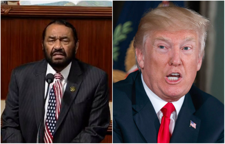 Al Green presento los puntos en los que basa su solicitud para iniciar un juicio político contra el presidente Donald Trump.