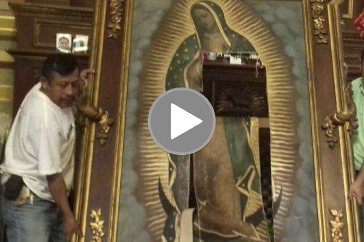 La imagen de 'la morenita' fue destrozada en la Catedral de Tampico