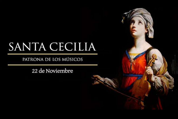 Santa Cecilia es una de las mártires de los primeros siglos más venerada por los cristianos. Es representada tocando un instrumento musical y cantando