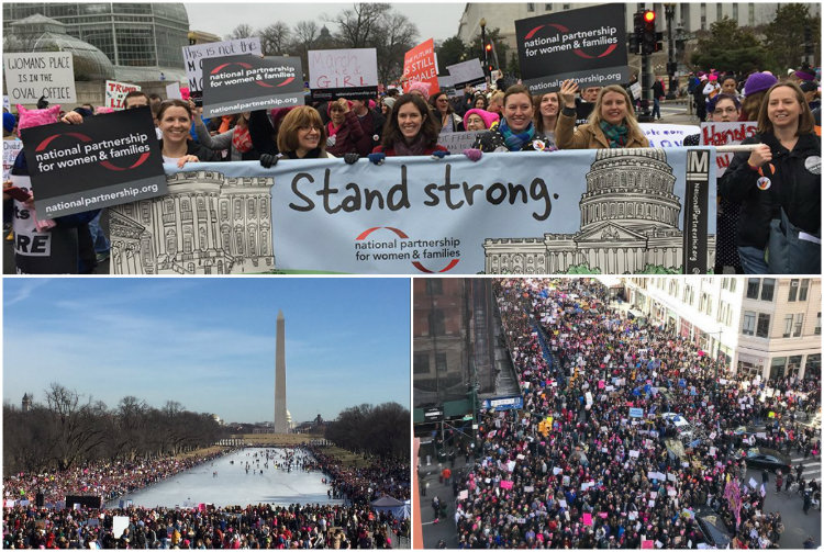 Por segundo año consecutivo cientos de miles de personas en Estados Unidos salieron a las calles a manifestarse contra el presidente Donald Trump.