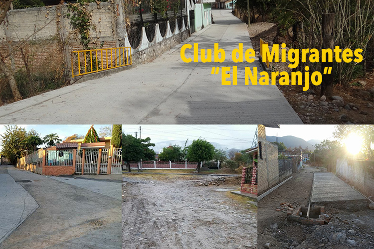 El Club de Migrantes El Naranjo, Guerrero, de Chicago, Illinois, inaugurará este viernes obras de pavimentación en la Ignacio Allende de esa comunidad.