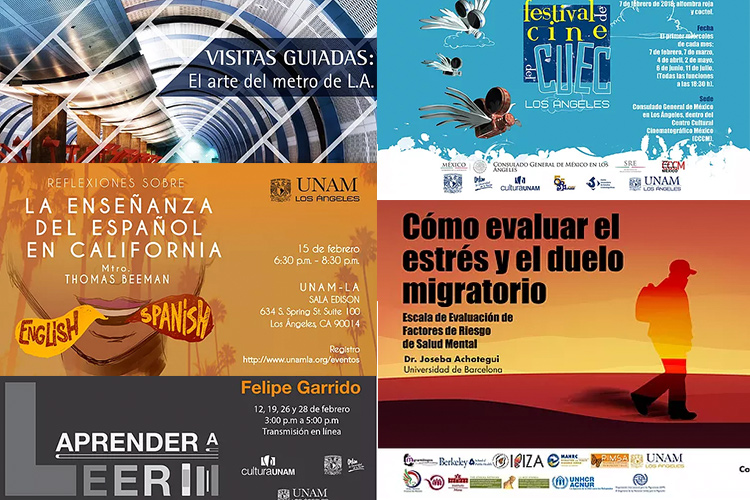 Ya estamos en el segundo mes del año y la UNAM Los Ángeles tiene pensada una agenda cultural para ti, este mes la universidad ofrece diferentes eventos y cursos.