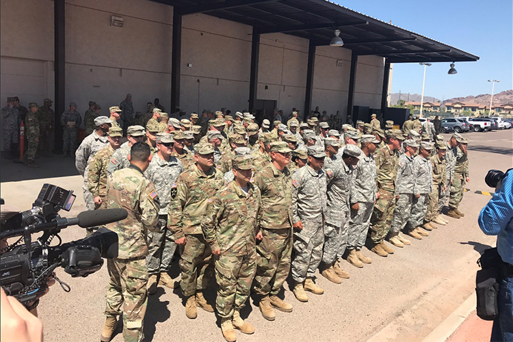 El gobierno de Arizona anunció este día que desplegará a los primeros 225 elementos de la Guardia Nacional serán desplegados este día | Foto: @AMejia12News