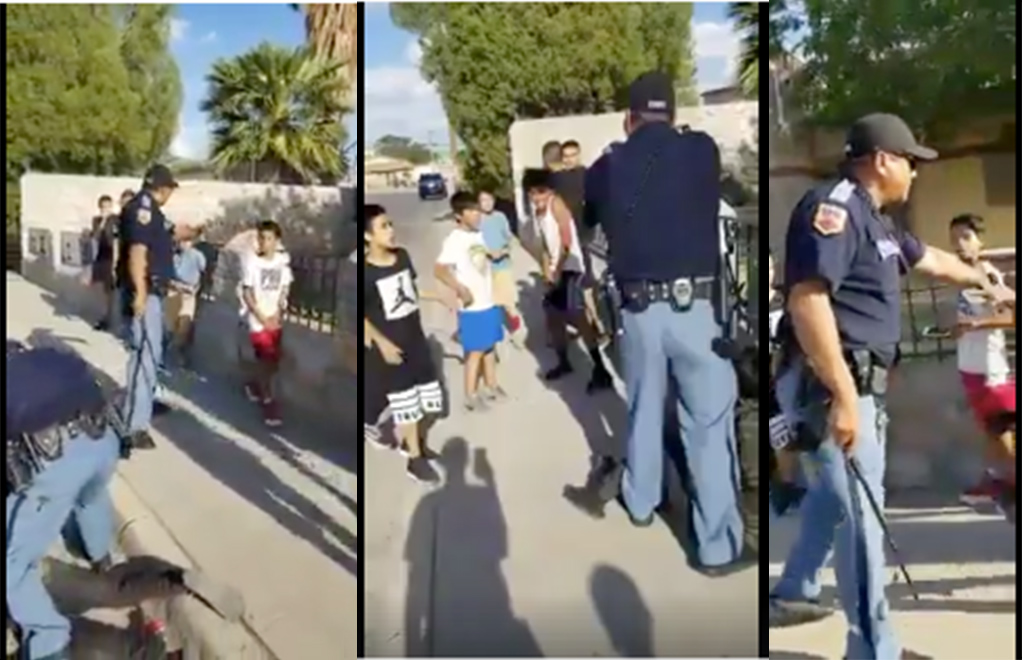 Haber apuntado a un grupo de menores durante al arresto de un joven costaría a un agente de policía de El Paso, Texas, ser suspendido de su cargo
