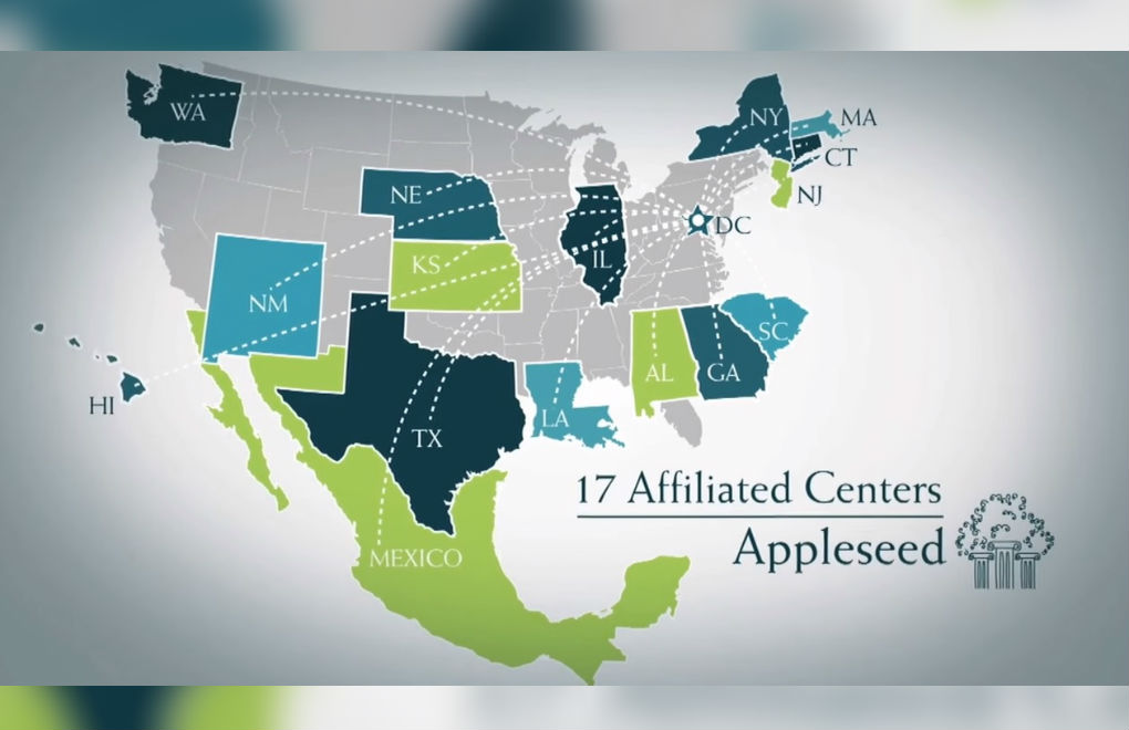 La Fundación Appleseed cuenta con una red de 17 centros en Estados Unidos y México, los cuales atienden problemas sociales