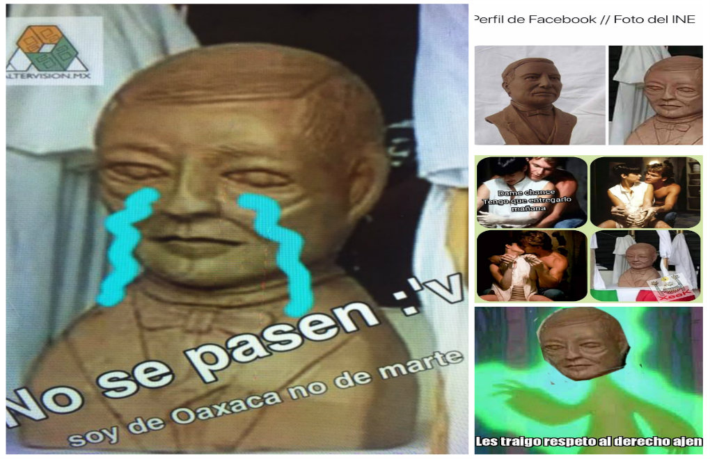 La contorversial estatua de Benito Juárez que ha generado miles de burlas por Facebook y Twitter.