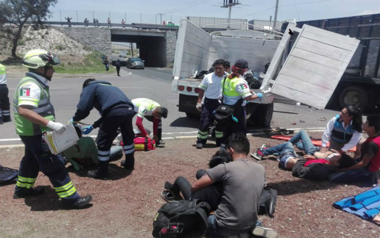 Migrantes gustemaltecos sufrieron accidente en Puebla