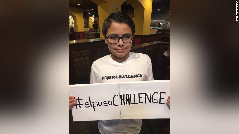 Con un challenge, este niño quiere superar el tiroteo en El Paso