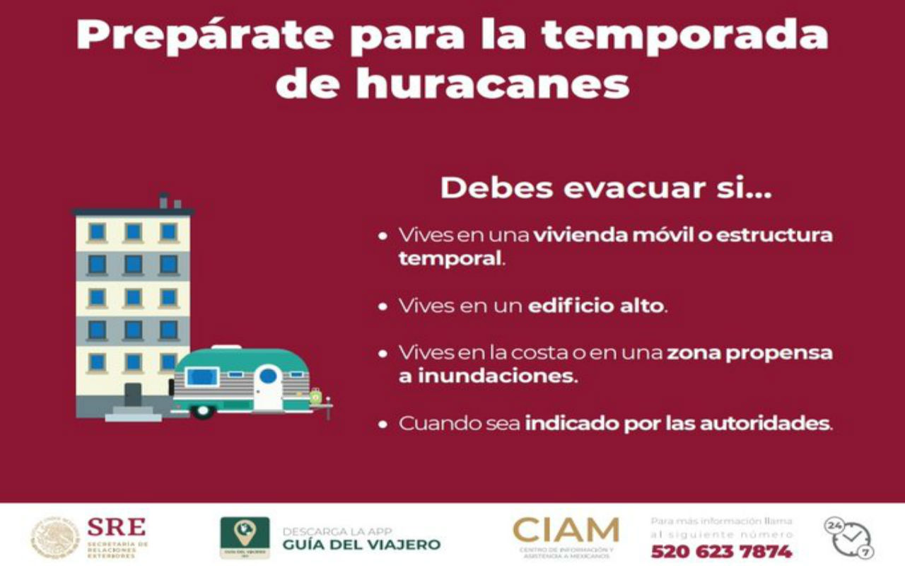 Consulado de México en Orlando, emiten alerta y dan recomendaciones debido al Huracán Dorian