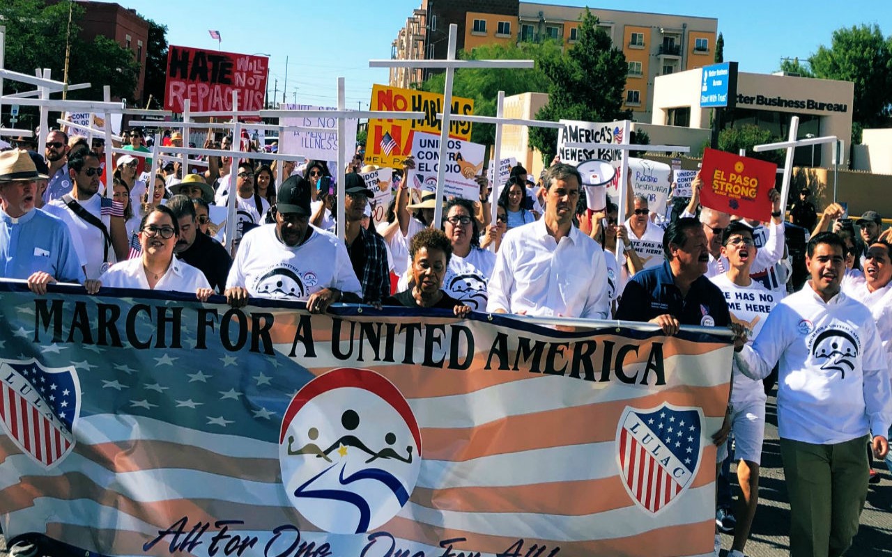 Marcha en El Paso, Texas contra la supremacía blanca y el odio contra hispanos