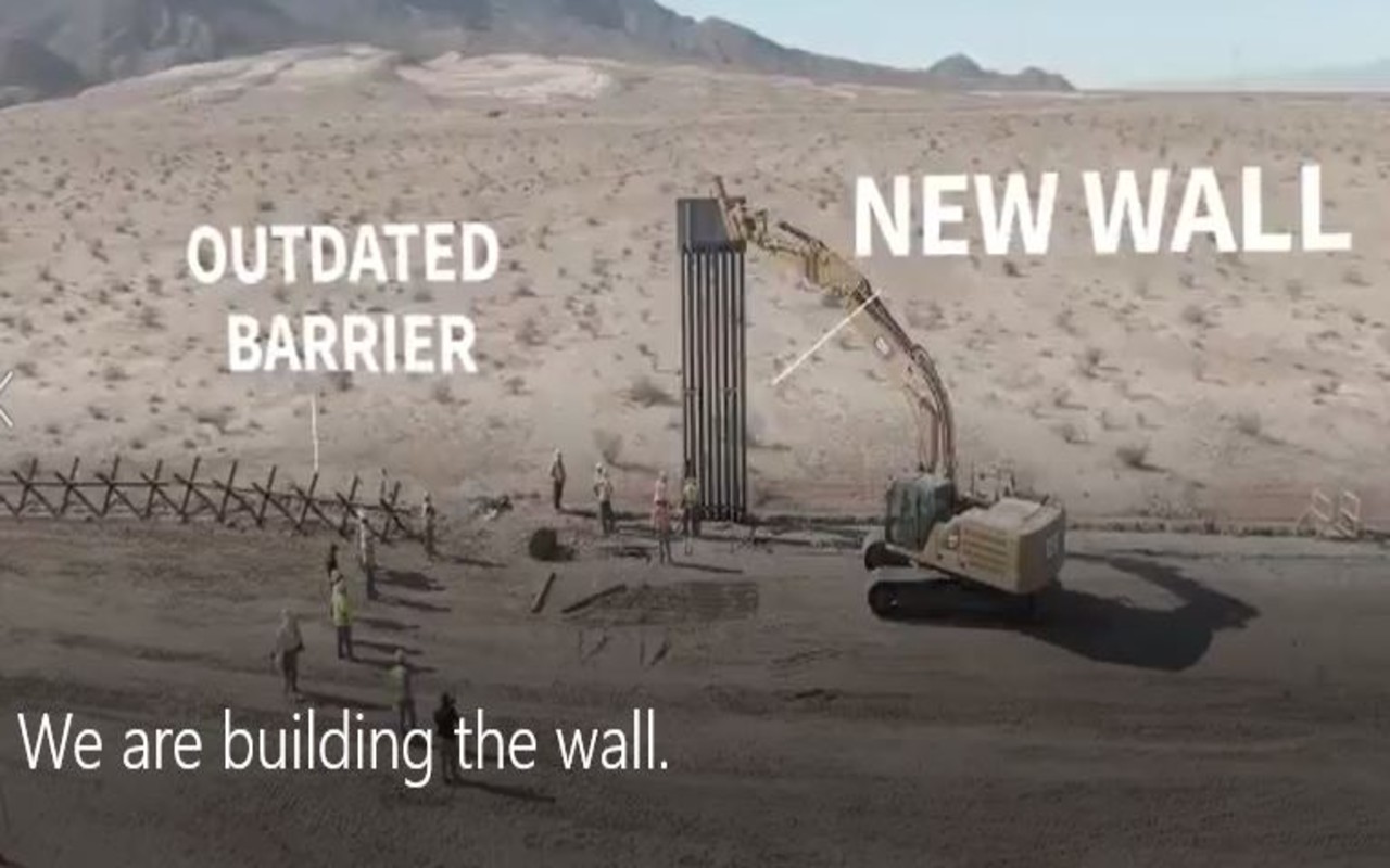 En la foto se puede ver a la anterior barrera y al nuevo muro