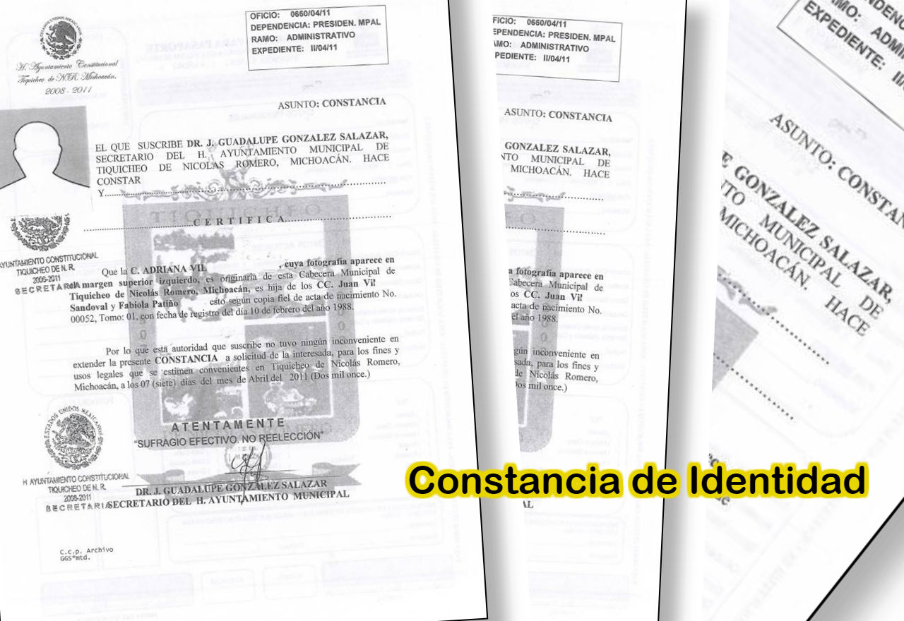De acuerdo con el servicio consular, la Carta de Origen o carta de Identidad debe ser expedido por una alcaldía o municipio