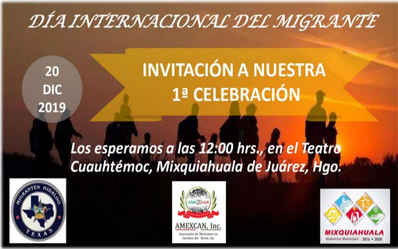 Celebra el Día Internacional del Migrante en Hidalgo, en la celebración podrás enterarte de las ofertas de trabajo para los paisanos retornados