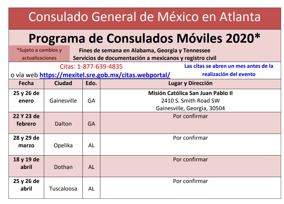Consulado General de México en Atlanta - 🚐 El consulado móvil de  #TuConsulMexAtl se encuentra en camino a BAXLEY, GA. Aún estás a tiempo,  agenda tu cita ahora mismo ‼️ MI CONSULADO