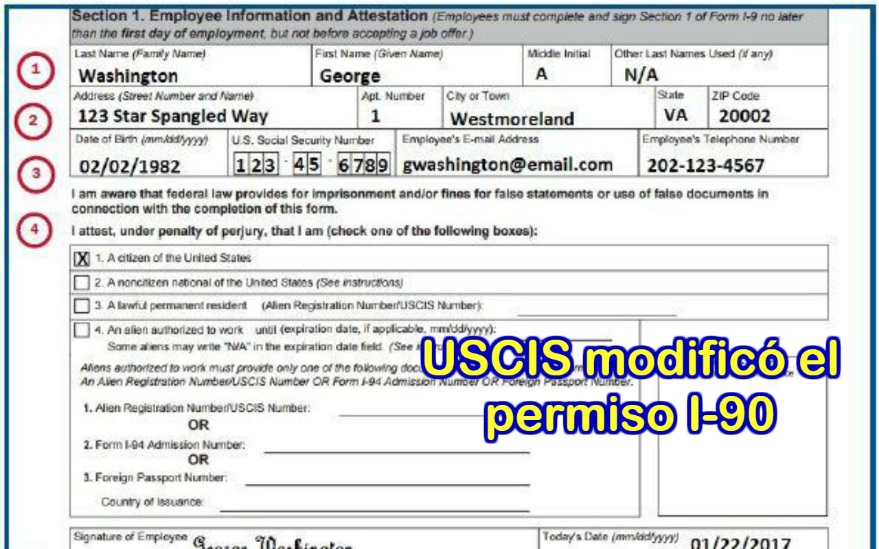 USCIS actualiza la Formulario I9, para verificación de empleo