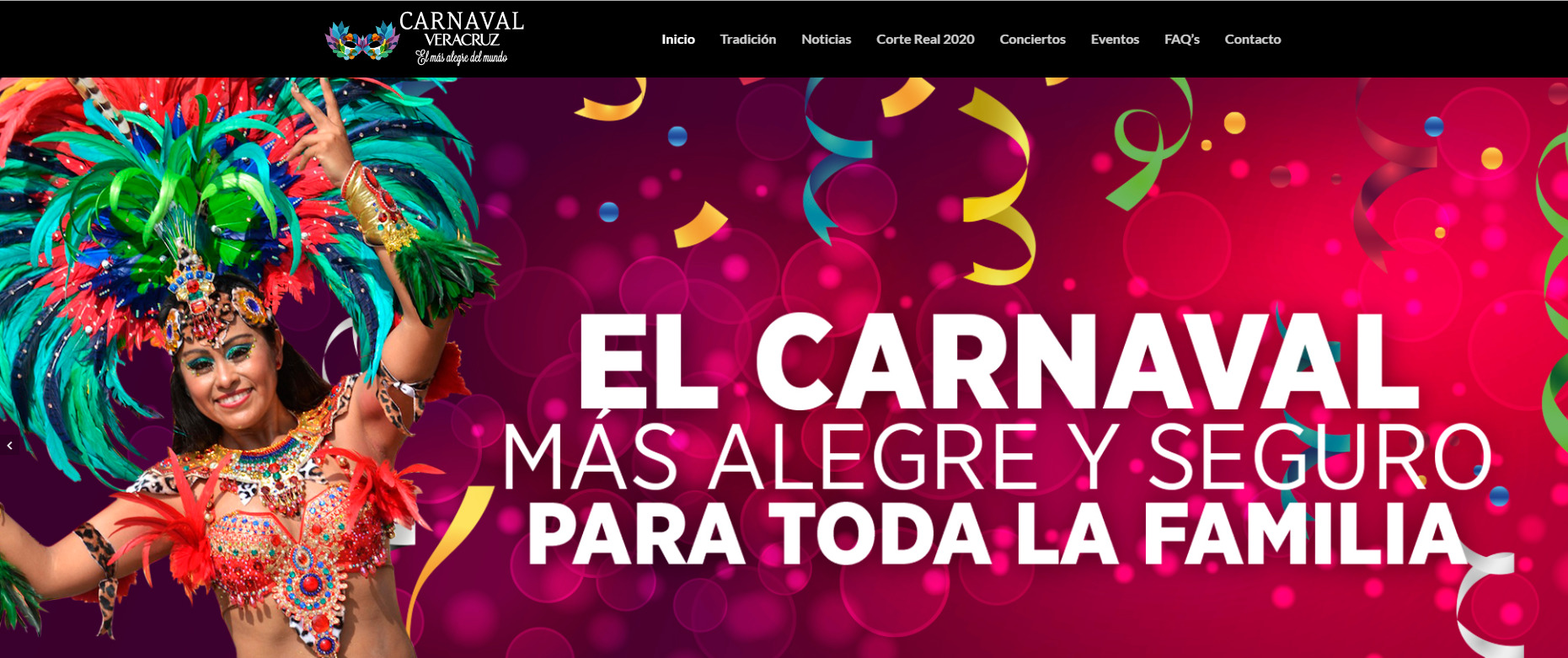 Foto de captura de la página oficial del carnaval de veracruz