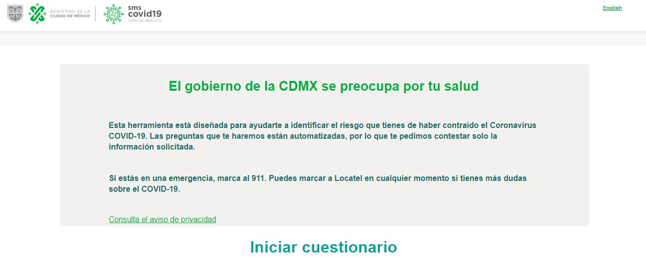 Gobierno de la CDMX lanza test en línea para coronavirus