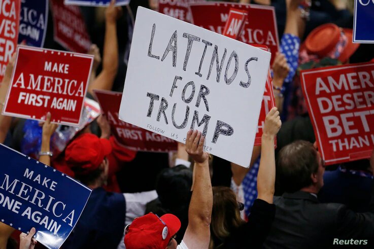 Algunos latinos en Estados Unidos han apoyado a Trump desde las elecciones anteriores. Los analistas no están de acuerdo en el por qué. Foto: Voz de América
