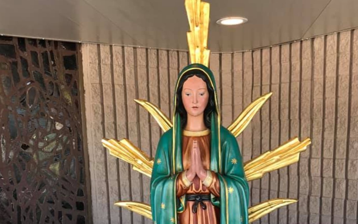 Restauran imagen vandalizada de la Virgen de Guadalupe en EEUU