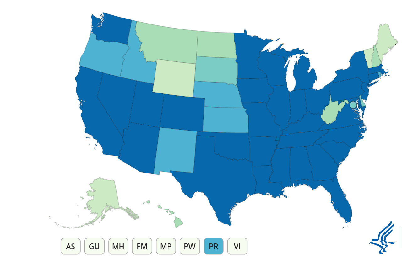 Estos son los estados de EEUU con menos casos de coronavirus según los CDC. Imagen: Especial.
