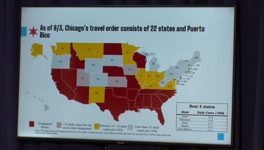 Chicago añade a Puerto Rico en su orden de cuarentena por viaje
