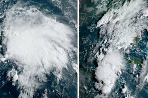 Se espera que ambas tormentas tropicales se encuentren en el Golfo de México. Foto: NOAA.