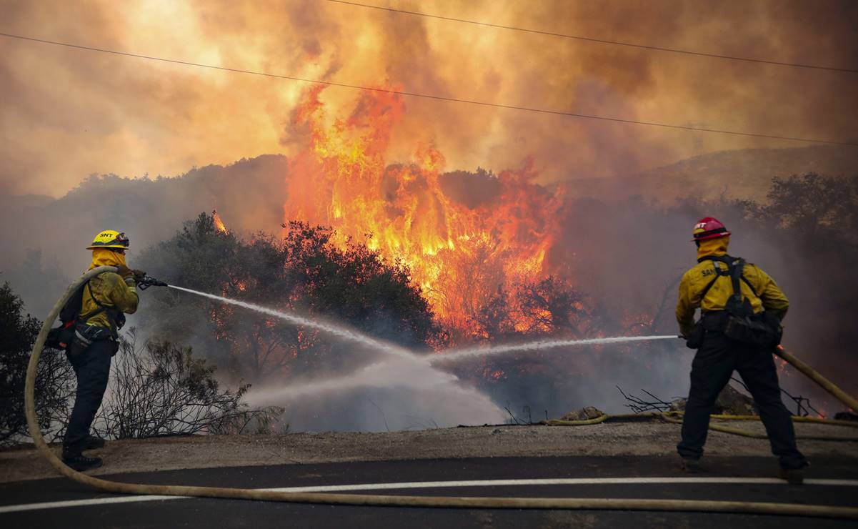 Bomberos siguen luchando contra los fuertes incendios que azotan a California desde hace semanas. Foto: AFP.
