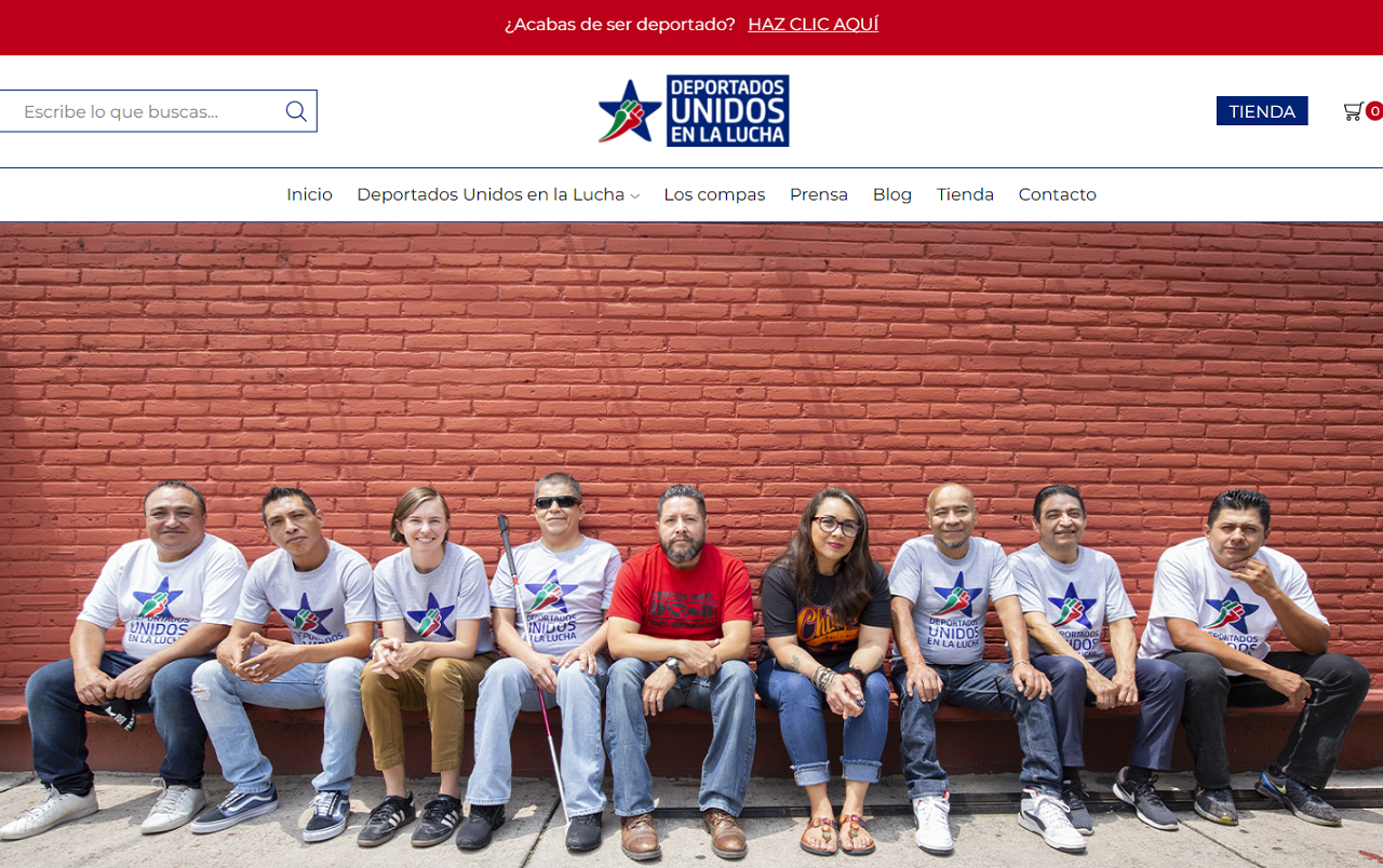Conoce el nuevo sitio web de Deportados Unidos en la Lucha. | Foto: Captura de pantalla.