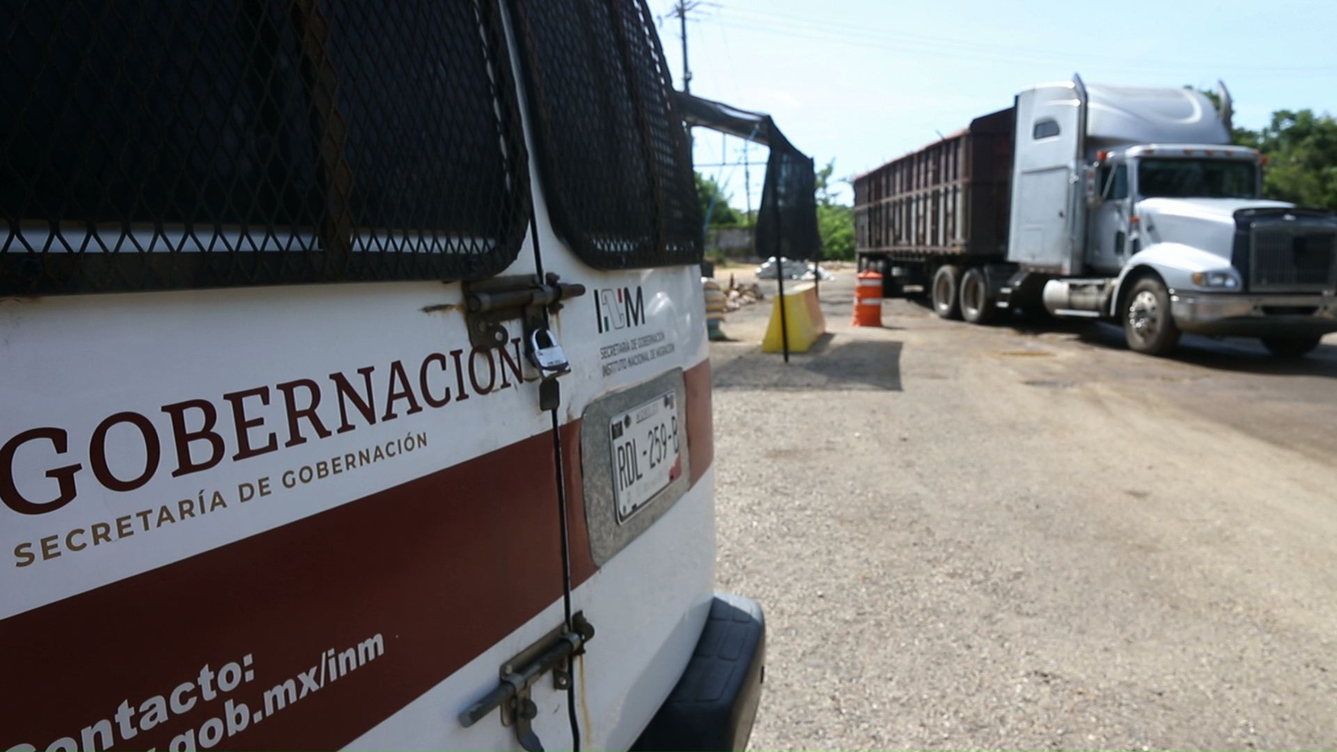 Puesto de control migratorio del Instituto Nacional de Migración ubicado en las inmediaciones de Acayucan, Veracruz.