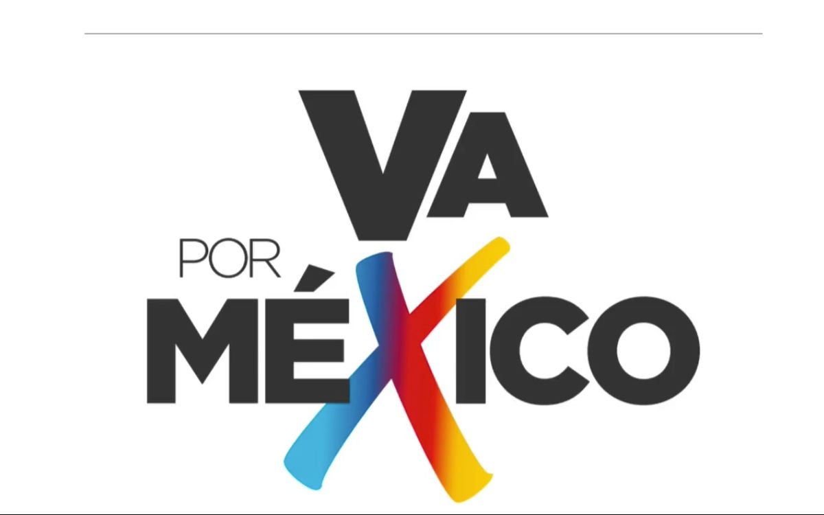 Así es el logo de "Va por México", la alianza de PRI, PAN y PRD. | Imagen: Aristegui Noticias.