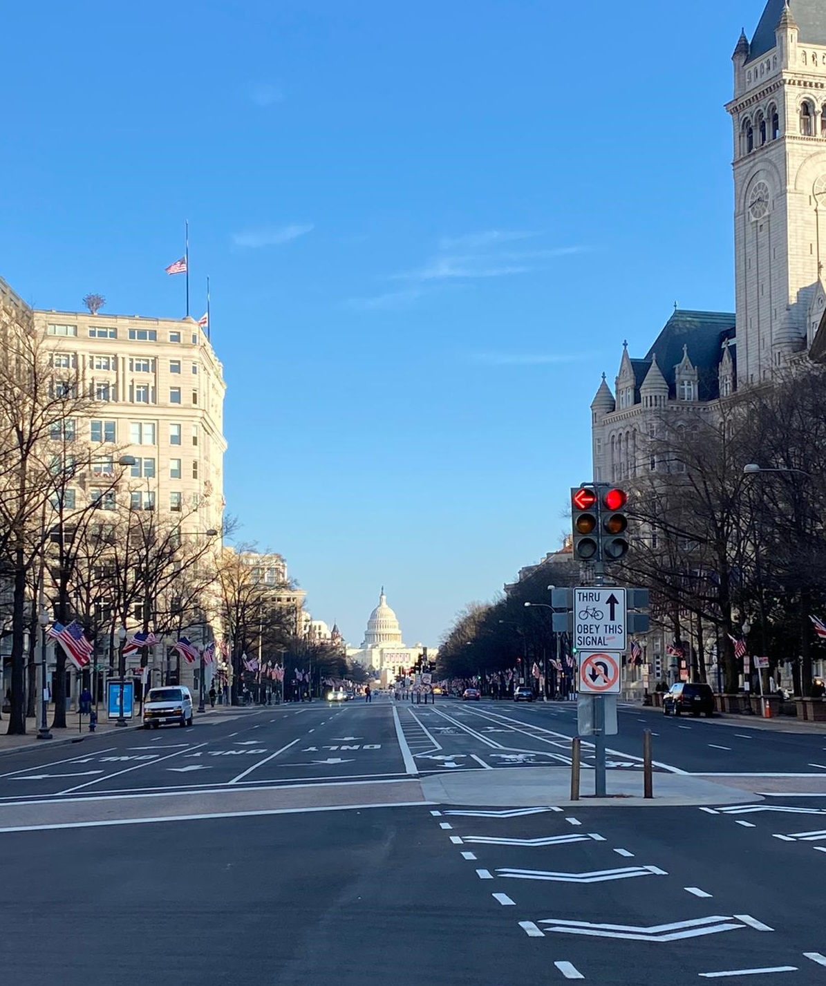 Las calles de Washington permanecen vacías a la espera de la toma de posesión de Joe Biden. | Foto: Isabel Migoya.