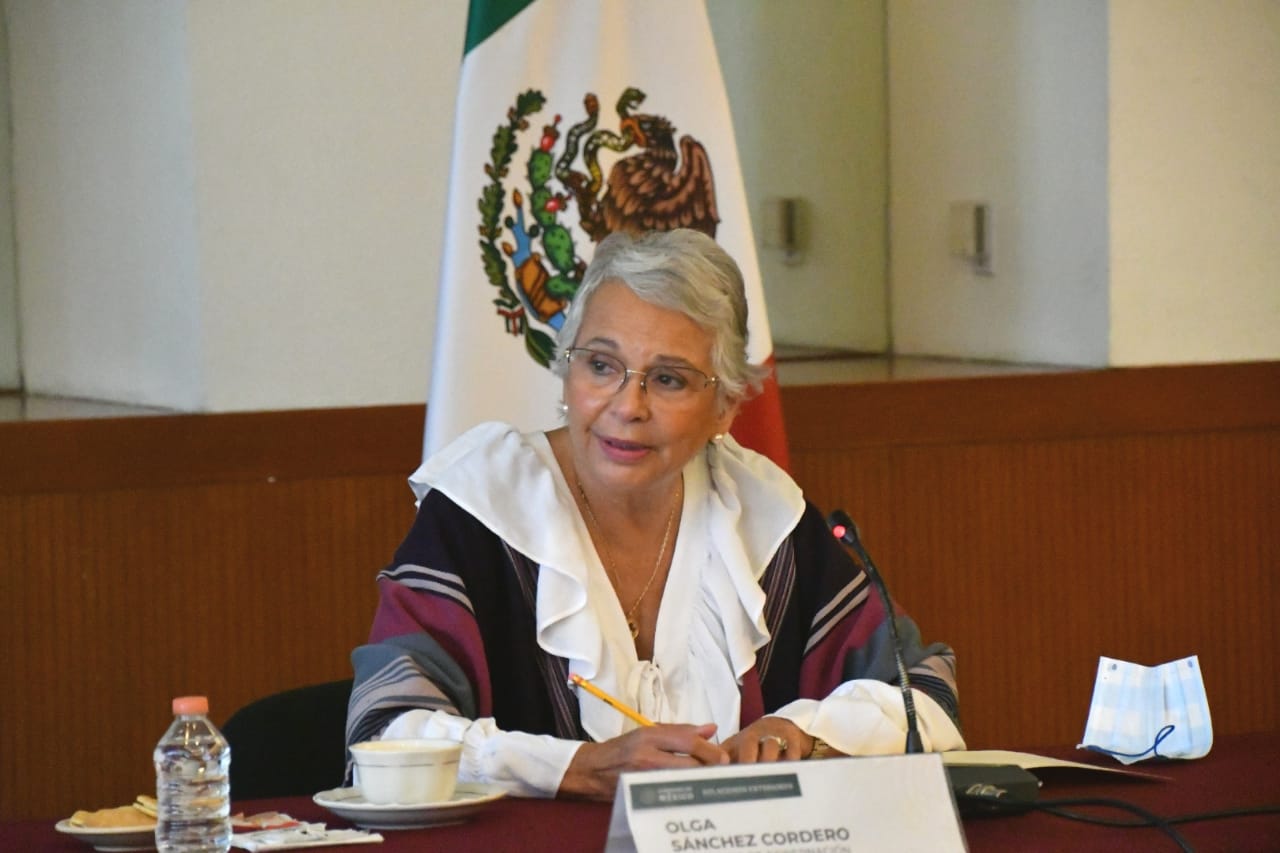 Olga Sánchez Cordero, secretaria de Gobernación en México, estuvo presente durante la reunión. | Foto: Cortesía.