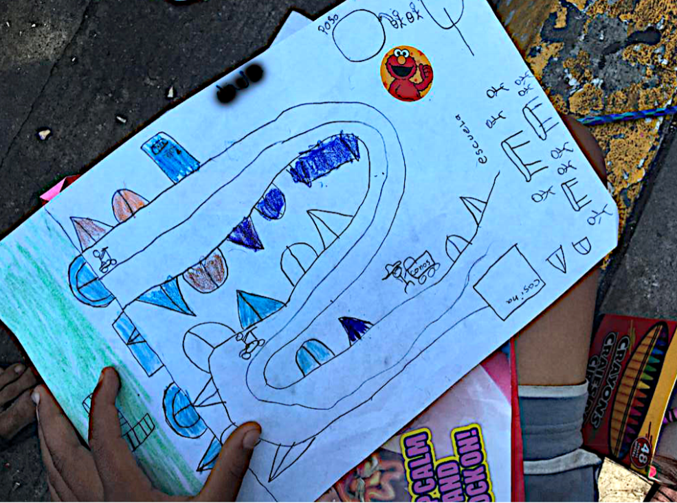 Dibujo de uno de los niños del campamento "La Esperanza". | Foto: Cortesía.