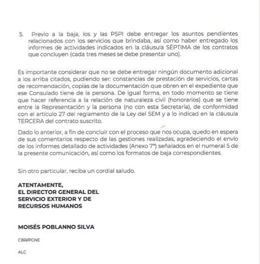 Documento obtenido en exclusiva por Conexión Migrante gracias a un funcionario de la SRE. | Imagen: Cortesía.