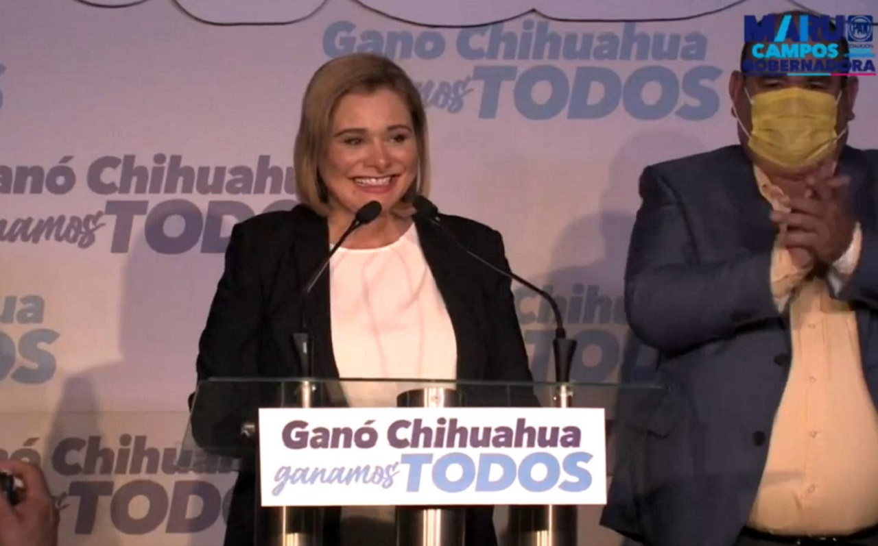 Maru Campos lleva la ventaja en las elecciones 2021 en Chihuahua. | Foto: Twitter @MaruCampos_G