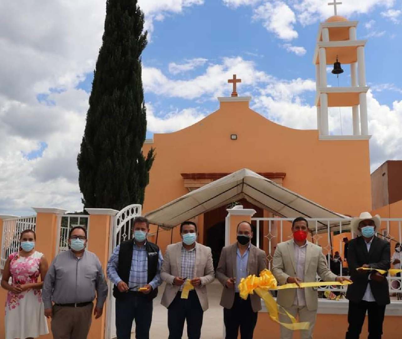 El aporte económico de los migrantes originarios de Zacatecas hicieron posible la reconstrucción de esta capilla en la localidad de El Tejuján | Foto: Gobierno de Zacatecas.