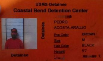 Tarjeta de detención de Pedro Acosta. | Foto: Cortesía.