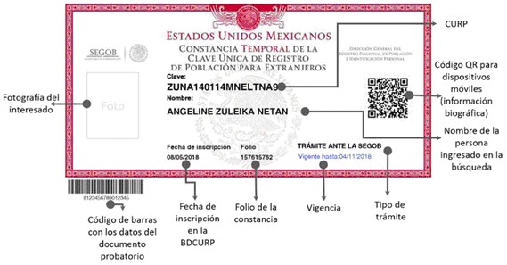 La CURP será temporal hasta que haya una resolución favorable a la solicitud de refugio. | Imagen: Gobierno de México.