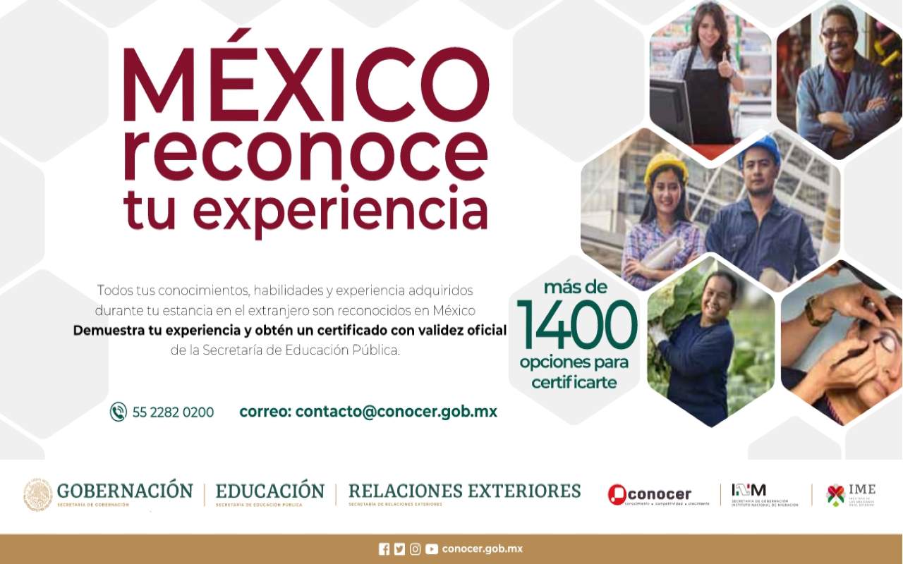 Poster del programa del Gobierno de México para obtener un certificado de competencia laboral. | Foto: Gobierno de México.