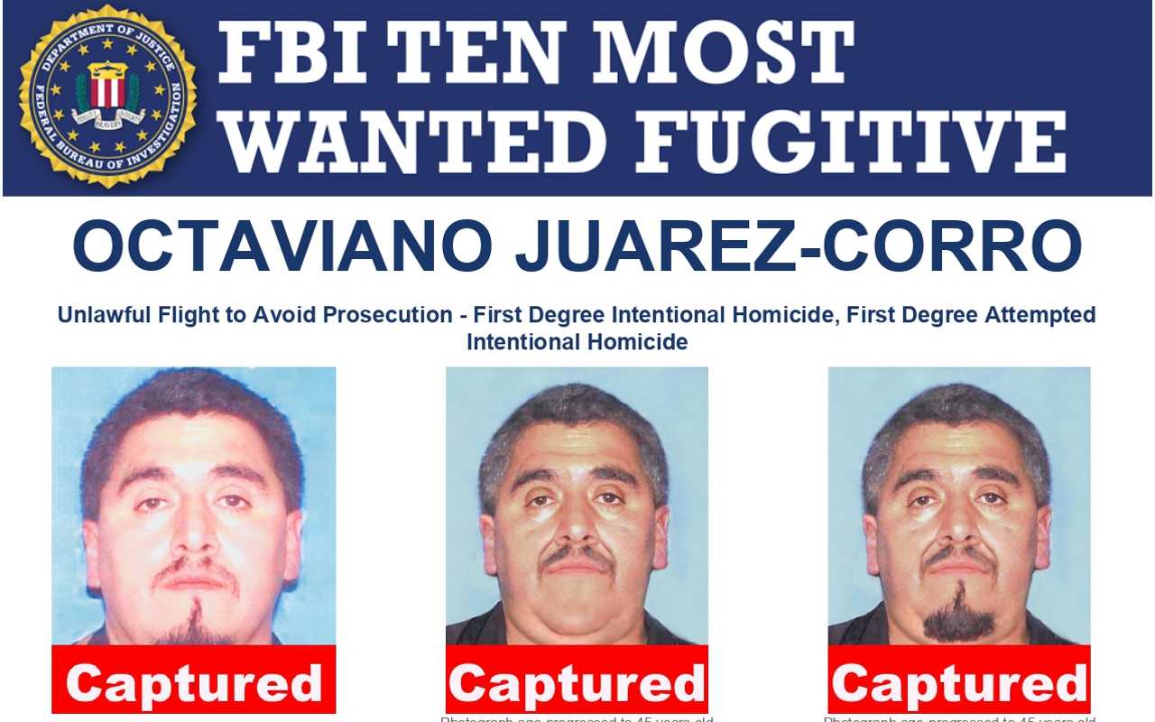 Octaviano Juárez Corro, uno de los 10 más buscados por el FBI, fue capturado en Zapopan, México. | Foto: FBI.