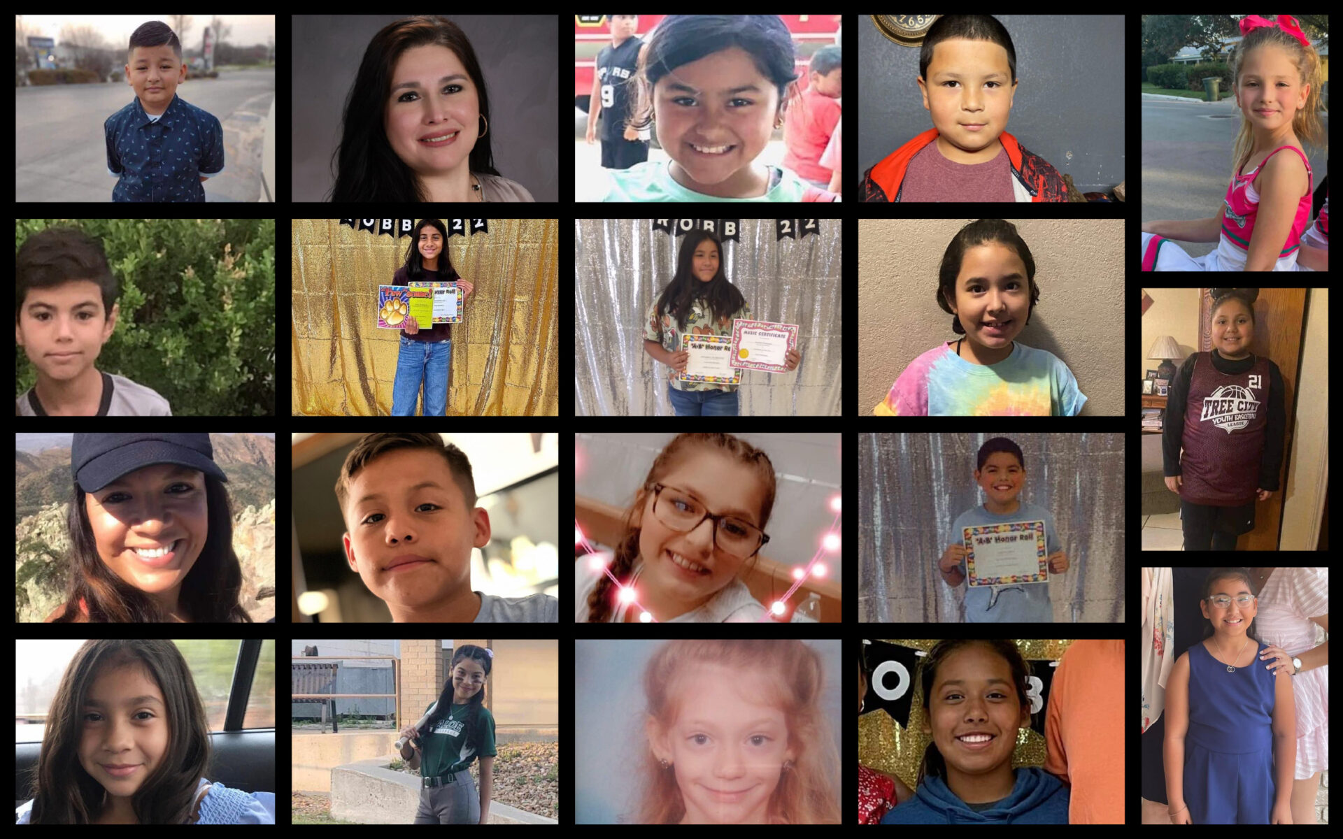 En Uvalde, Texas murieron 19 niños y dos maestras | Collage: Conexión Migrante